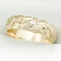 Flower Wedding Band Ring Unisex Classic Floral Design Elegant Fashion Statement Daily Wear Copper Jewelry