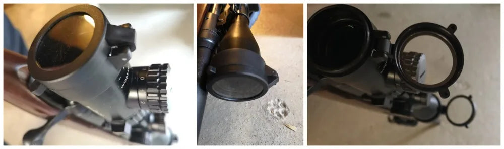 30-64 mm Transparent Rifle Scope Quick Flip Spring Up Open Lens Cover Cap Eye Protect Objective Lens Eye Caliber Pistol