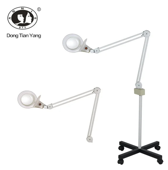 DTY Professional Salon LED Magnifying Glass Floor Lamp Stand 3X/5X Diopter Adjustable 90-160cm Height Face/Body/Eye 110V/240V 5"