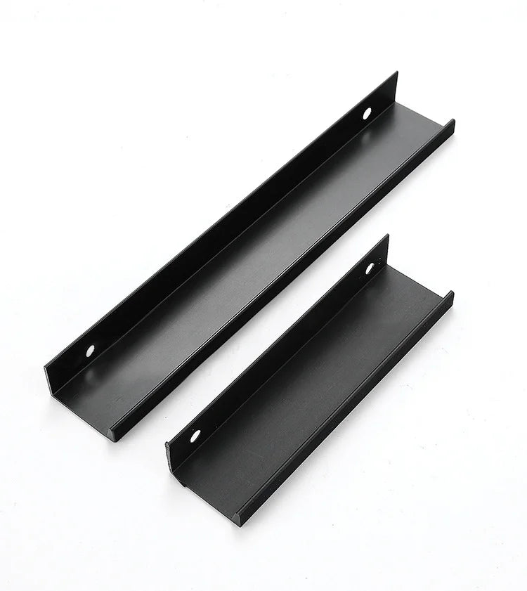 NAIERDI Black Hidden Cabinet Handles Aluminum Alloy Kitchen Cupboard Pulls Drawer Knobs Furniture Handle Bedroom Door Hardware