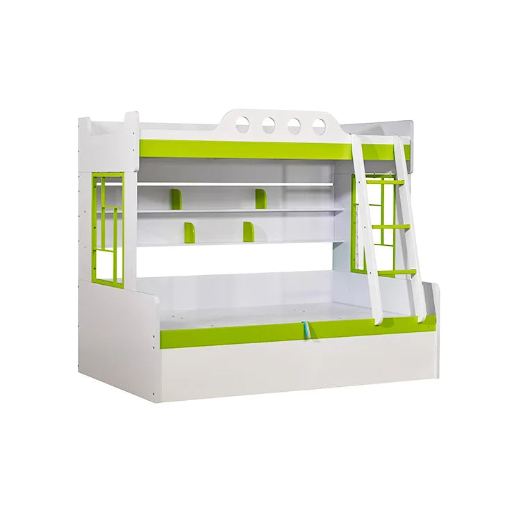 Twin Over Queen Wood Children Double Decker Children Bedroom Furniture Kids Bunk Bed
