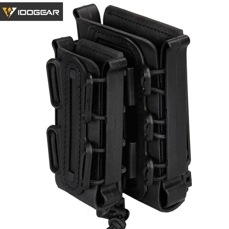 IDOGEAR Molle Pistol Mag Magazine Pouch Set Holster Fastmag Belt Clip Plastic Molle Pouch Shell Mag Set