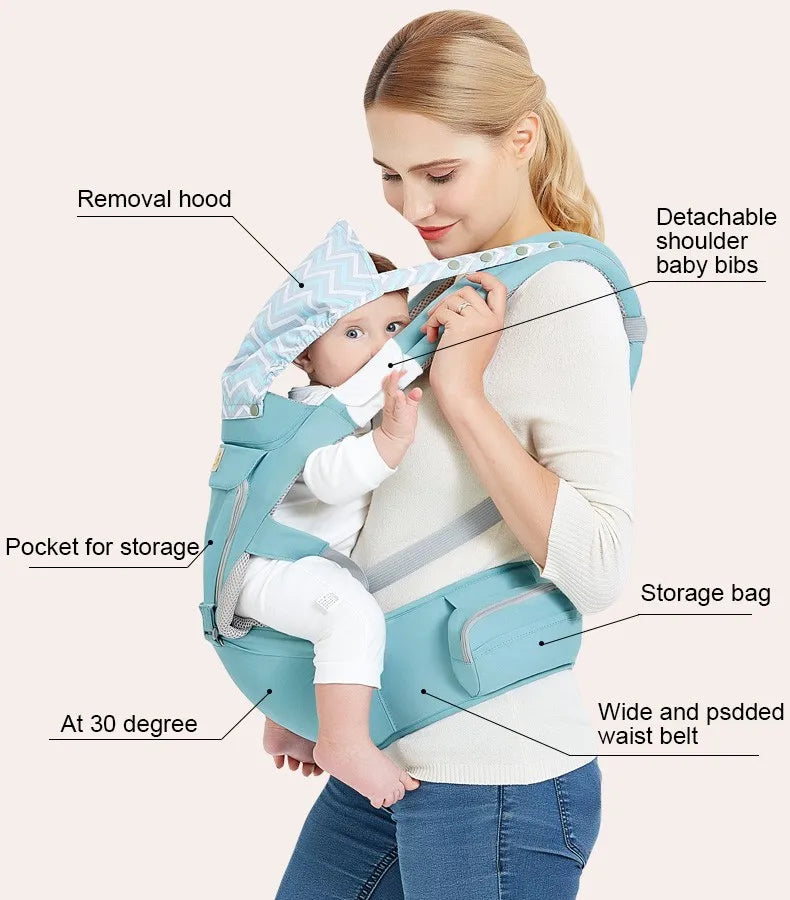 Baby Carrier Ergonomic Hip Seat Carrier With Hood Front&Back
