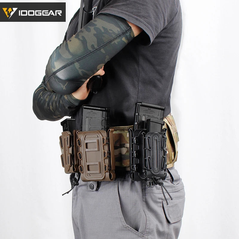 IDOGEAR Molle Pistol Mag Magazine Pouch Set Holster Fastmag Belt Clip Plastic Molle Pouch Shell Mag Set