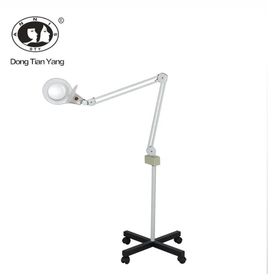 DTY Professional Salon LED Magnifying Glass Floor Lamp Stand 3X/5X Diopter Adjustable 90-160cm Height Face/Body/Eye 110V/240V 5"