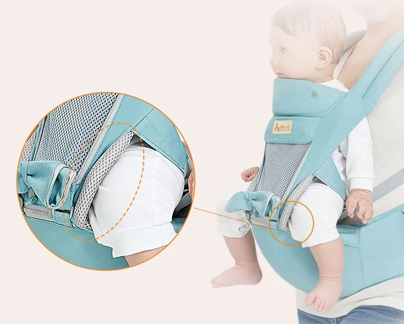 Manufacturer Ergonomic Hip Seat Baby Carrier with Hood Cotton Front and Back Carrying Baby Wrap Carrier Sling for Newborn Infant