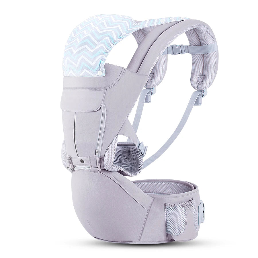 Manufacturer Ergonomic Hip Seat Baby Carrier with Hood Cotton Front and Back Carrying Baby Wrap Carrier Sling for Newborn Infant