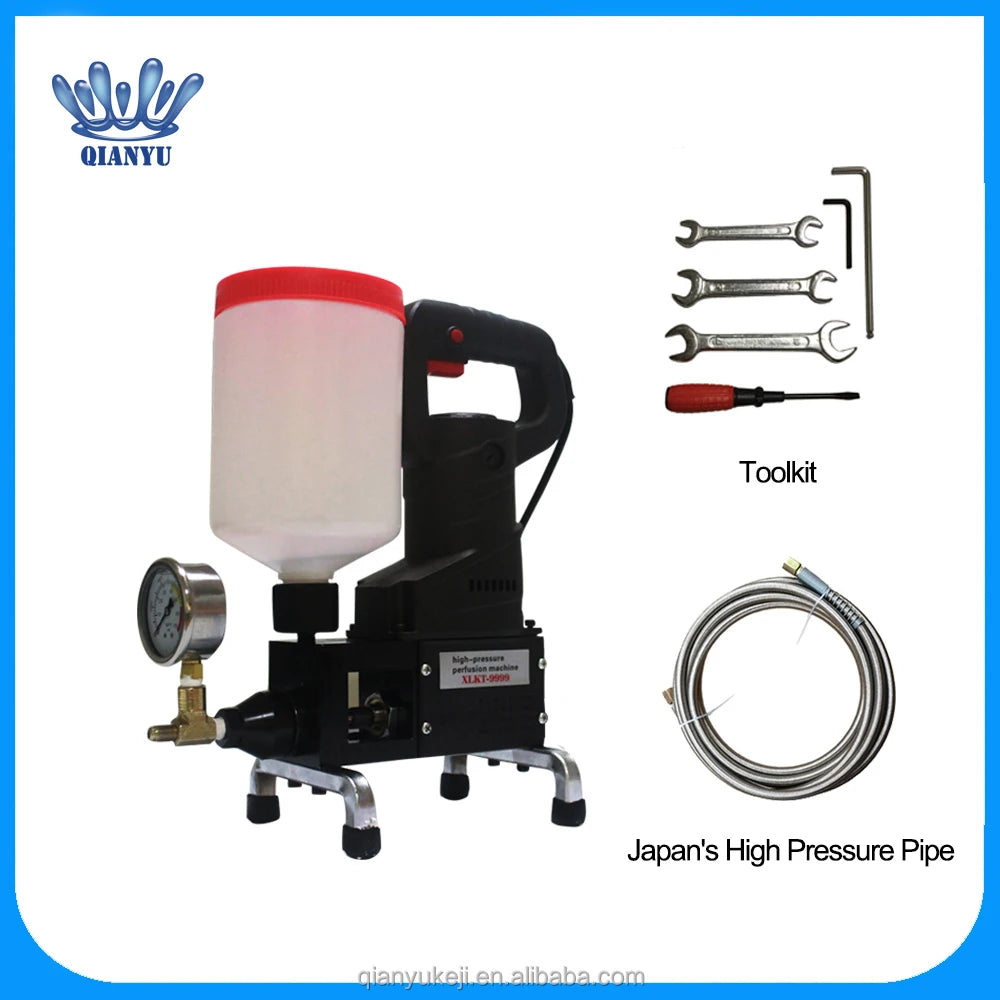 QY-9999 220V 50/60HZ PU Foam and Epoxy Injection Pump for Concrete Wall Roof Cracks Waterproofing
