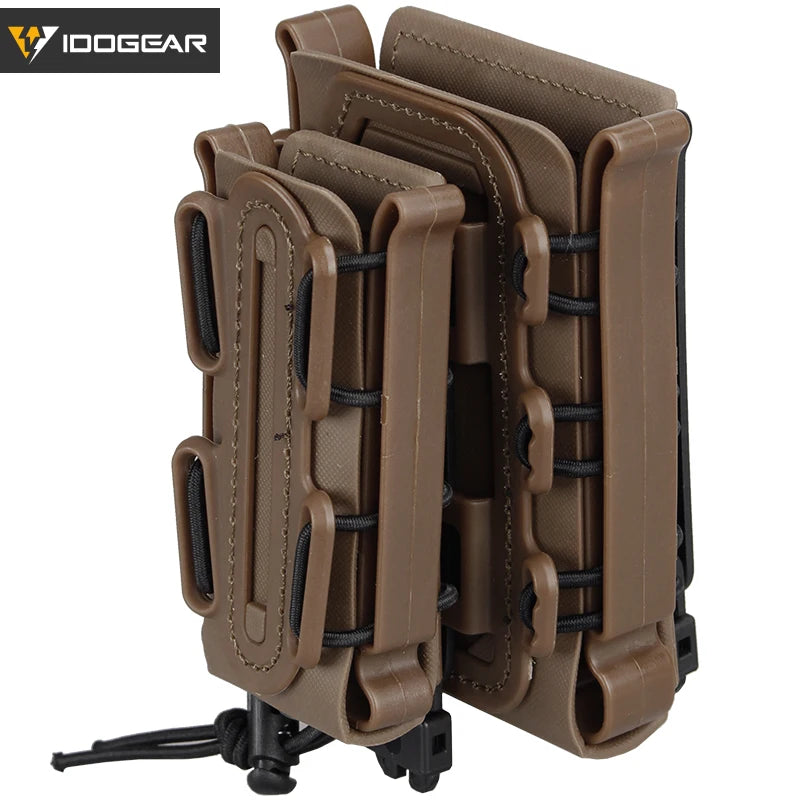 IDOGEAR Molle Pistol Mag Magazine Pouch Set Holster Fastmag Belt Clip Plastic Molle Pouch Shell Mag Set