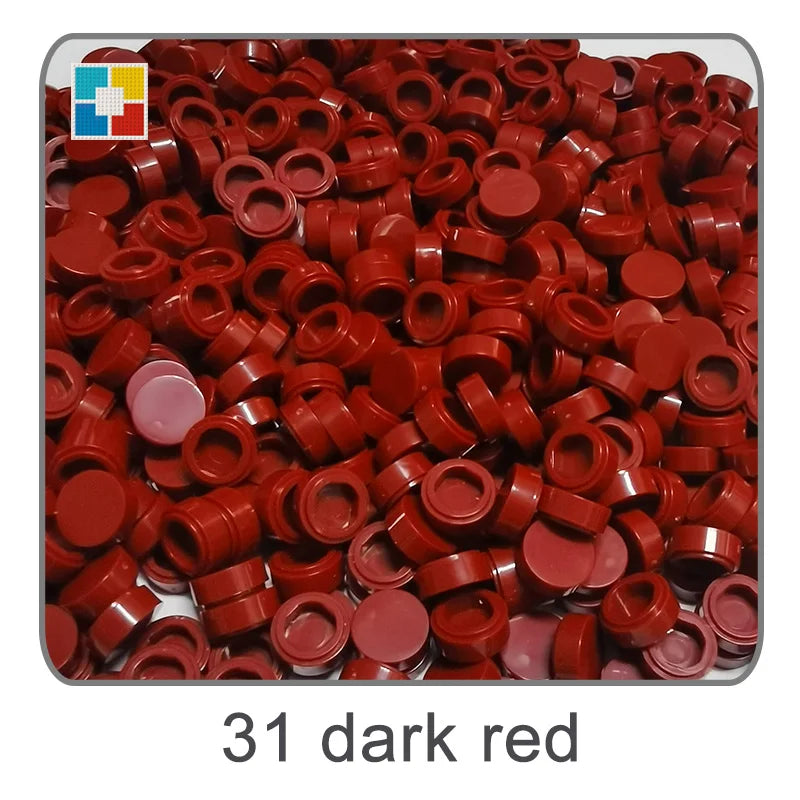 1kg Flat Tile 1x1 98138 Round Building Blocks Plastic MOC Bricks Parts Pixel Art DIY, Compatible DIY pixel Art Blocks