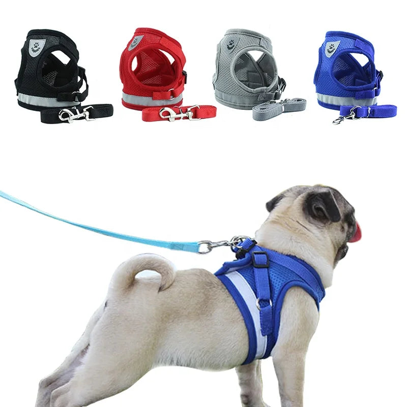 Soft Pet Dog Harnesses Vest No Pull Adjustable Chihuahua Puppy Cat Harness Leash Set for Small Medium Dogs Coat Arnes Perro