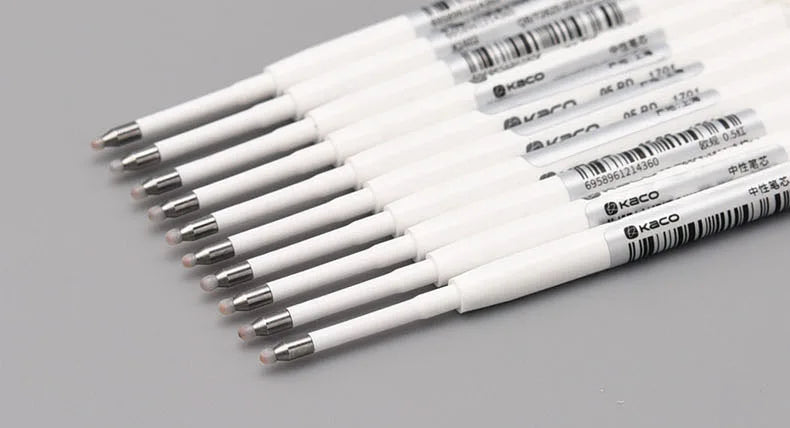 For Xiaomi Metal Sign pen Kaco 0.5MM EU Refill Blue/Black/Red/Navy Blue Ink European Standard Retractable Gel Pens 10Pcs/Pack