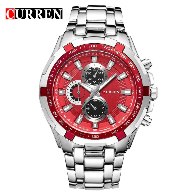 CURREN 8023 Top 10 Brands Blue Boys Quartz Watch Best Steel Band Water Resistant Dials Decoration Big Concise Watch Set