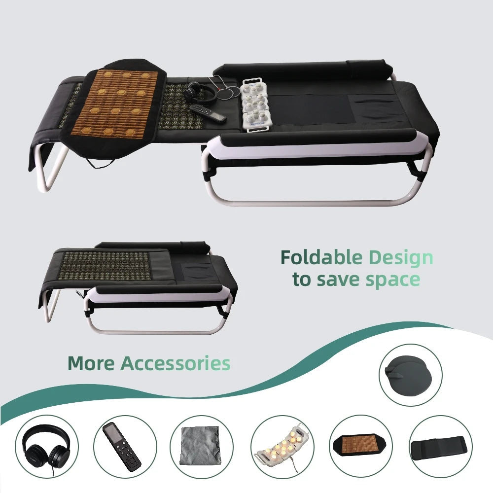 Professional Jade Massage Bed with Infrared Heat & Spinal Traction for Beauty and Home Care