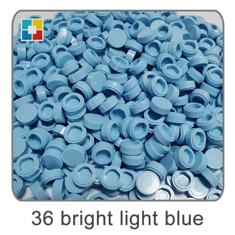 1kg Flat Tile 1x1 98138 Round Building Blocks Plastic MOC Bricks Parts Pixel Art DIY, Compatible DIY pixel Art Blocks
