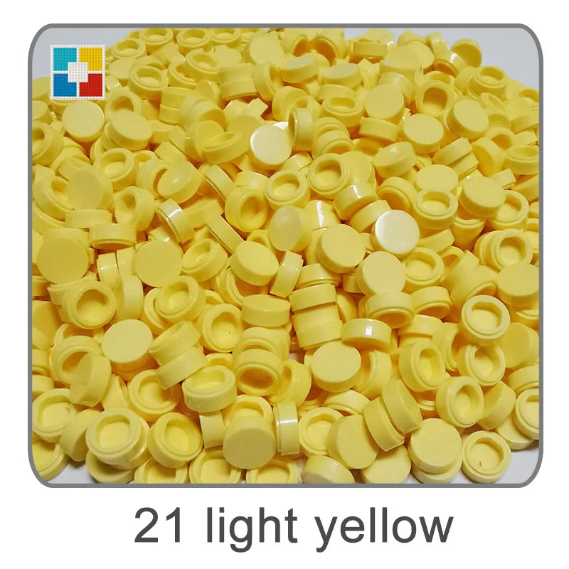1kg Flat Tile 1x1 98138 Round Building Blocks Plastic MOC Bricks Parts Pixel Art DIY, Compatible DIY pixel Art Blocks