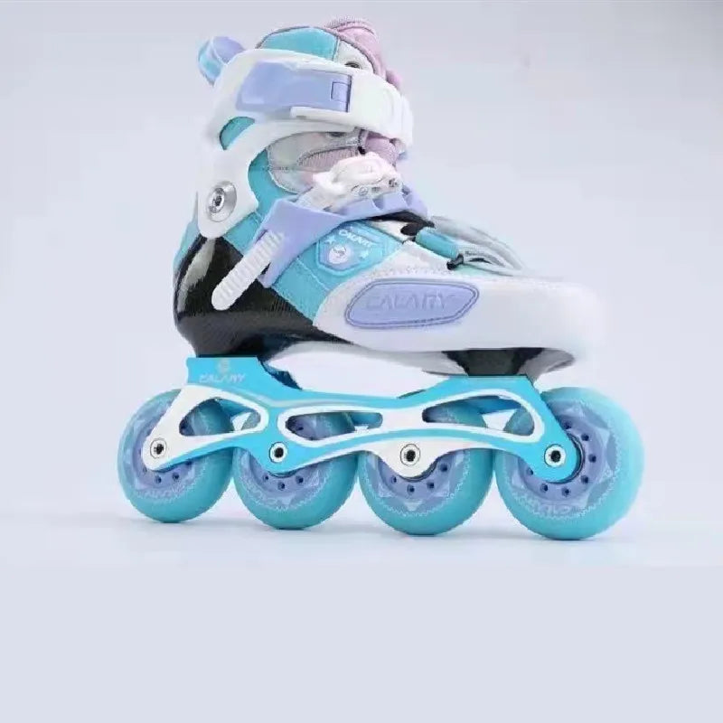 Original CALARY Carbon Fiber Kids Inline Skates Roller Sneakers with Size-adjustable Insole EU 28 to 37 Children Skates Shoes