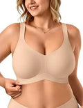 Jelly Bras for Women No Underwire Wireless Bra with Support and Lift Full Coverage Plus Size Comfy Seamless Bra