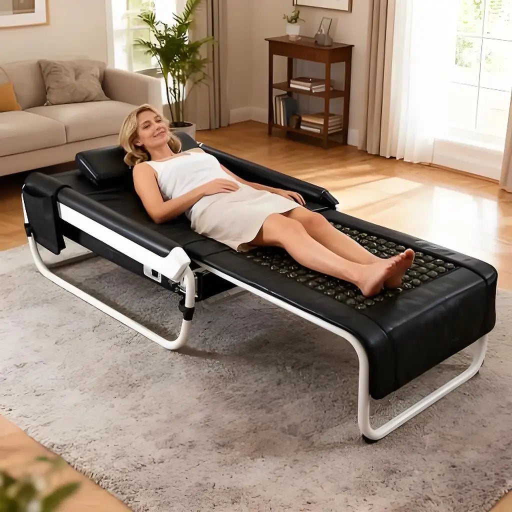 POP RELAX Innovative Cama De Masaje with Far Infrared Heating Home Therapy for Spine Care and Muscle Therapy