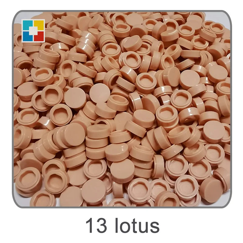 1kg Flat Tile 1x1 98138 Round Building Blocks Plastic MOC Bricks Parts Pixel Art DIY, Compatible DIY pixel Art Blocks