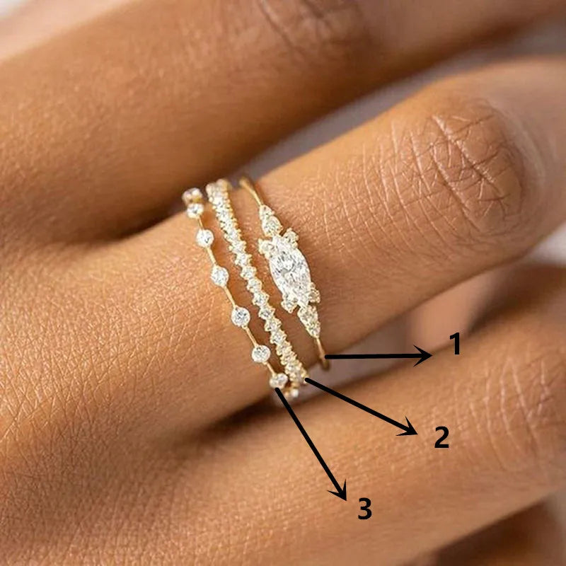 Minimalist Index Finger Ring for Women, Gold Plated Copper Cubic Zirconia Band with Delicate Style
