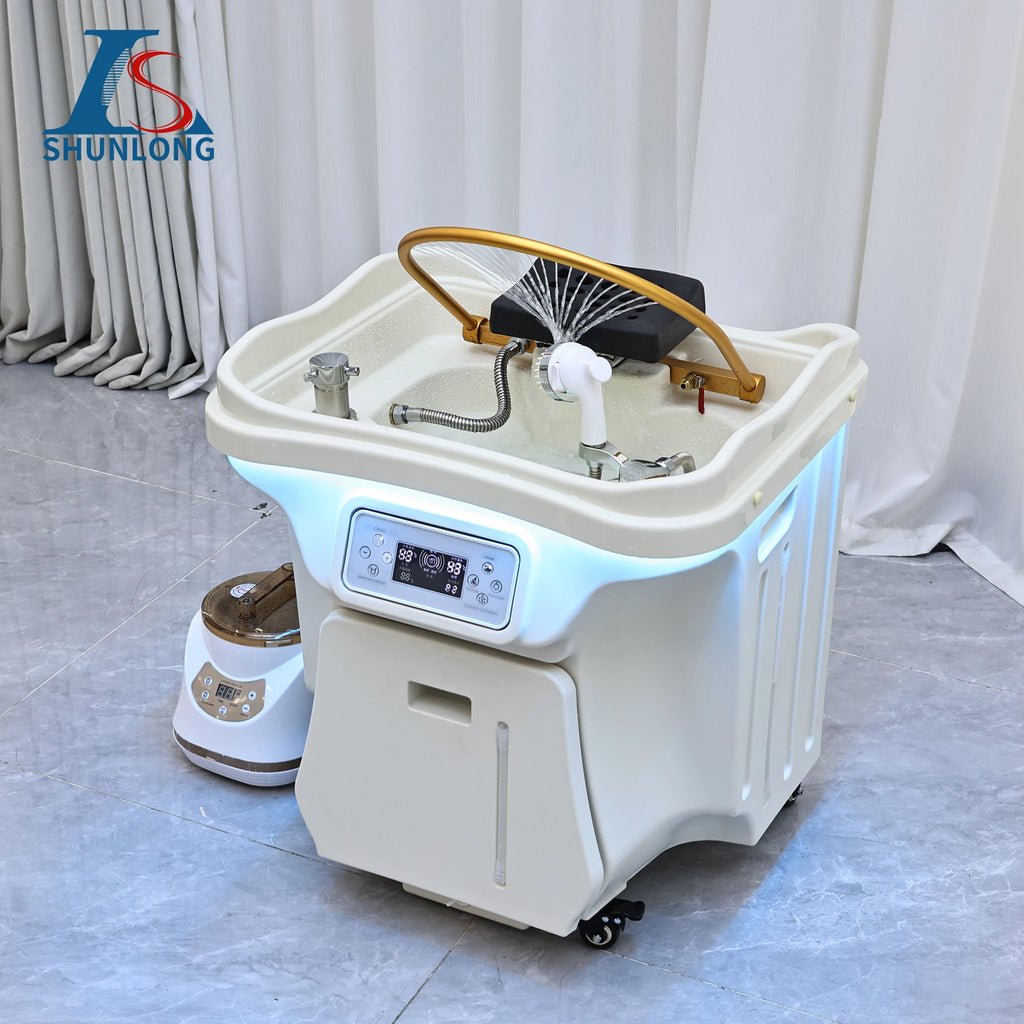 In Stock Pipeless Water Tank Salon Furniture Portable Adjustable Shampoo Basin with 60l Waste Water Bucket 30l