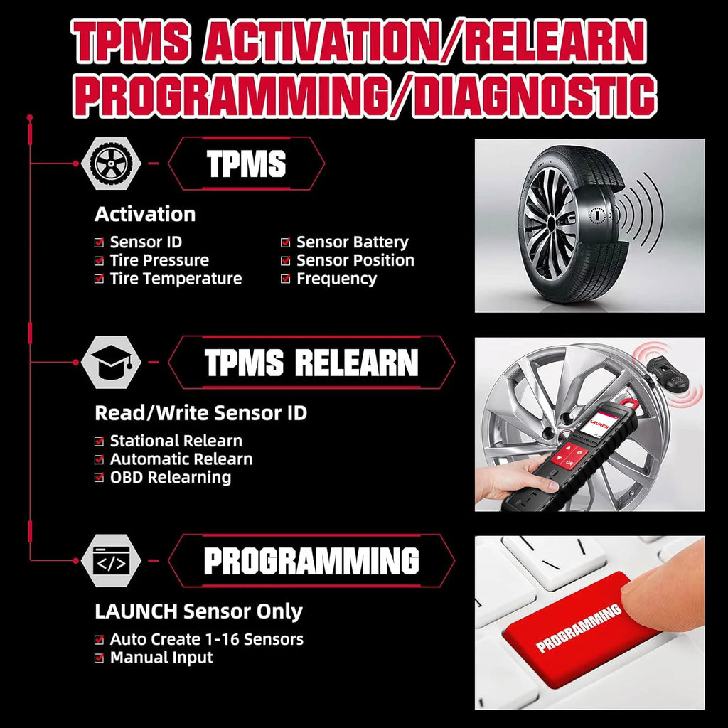 USA EU Warehouse LAUNCH I-TPMS Tire Pressure Monitor System Service Tool Work with X-431 Scanner