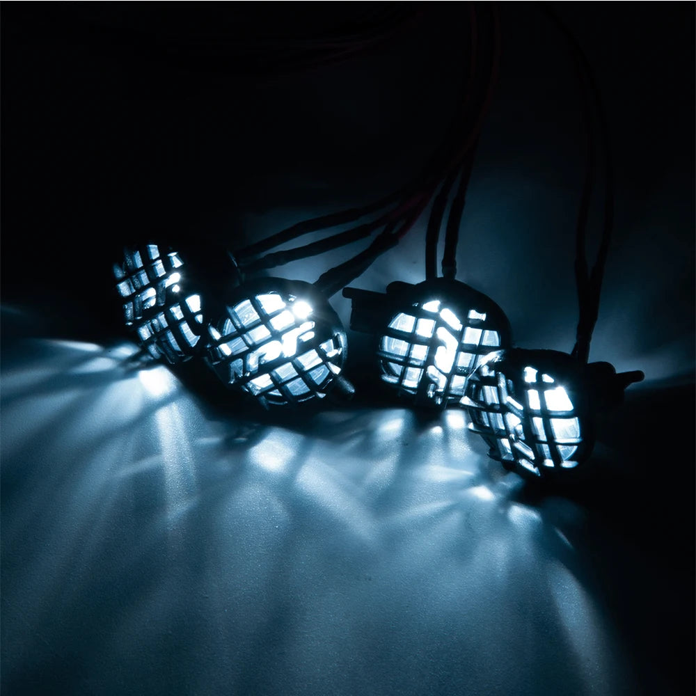 AXSPEED RC Car Roof Lights Round/Square 4LEDs Headlamp IPF Sticker for 1/10 Axial SCX10 TRX4 TRX6 TF2 Tamiya CC01 D90
