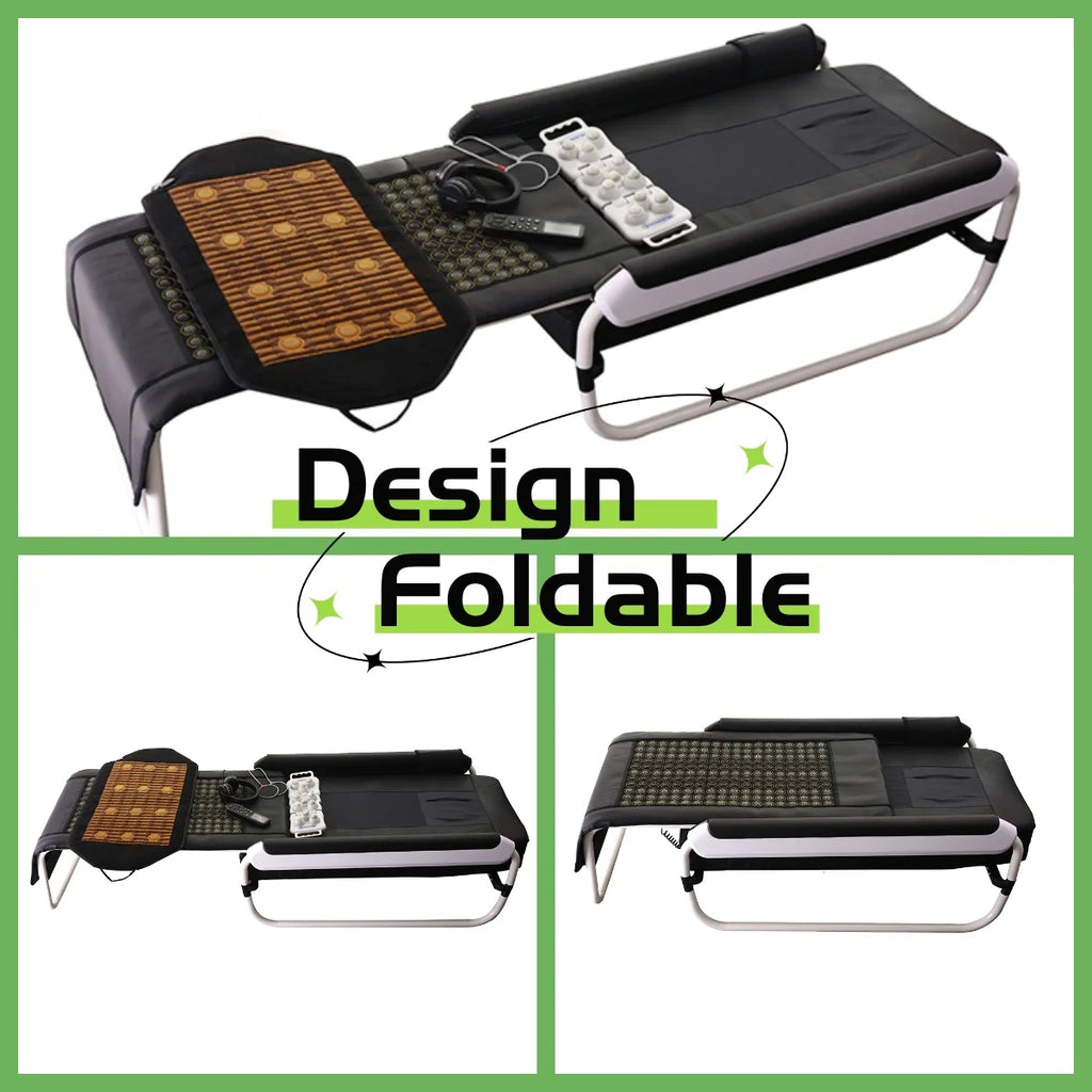 POP RELAX Innovative Cama De Masaje with Far Infrared Heating Home Therapy for Spine Care and Muscle Therapy