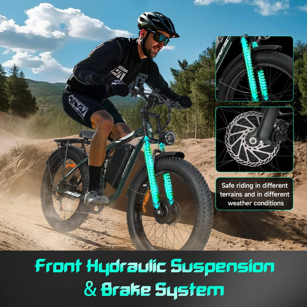 US in Stock Free Shipping 48v 3000w 25ah All Terrain Fat Tire Electric Snow Bike 55kmh/34mph 60km Range Electric Mountain Bike