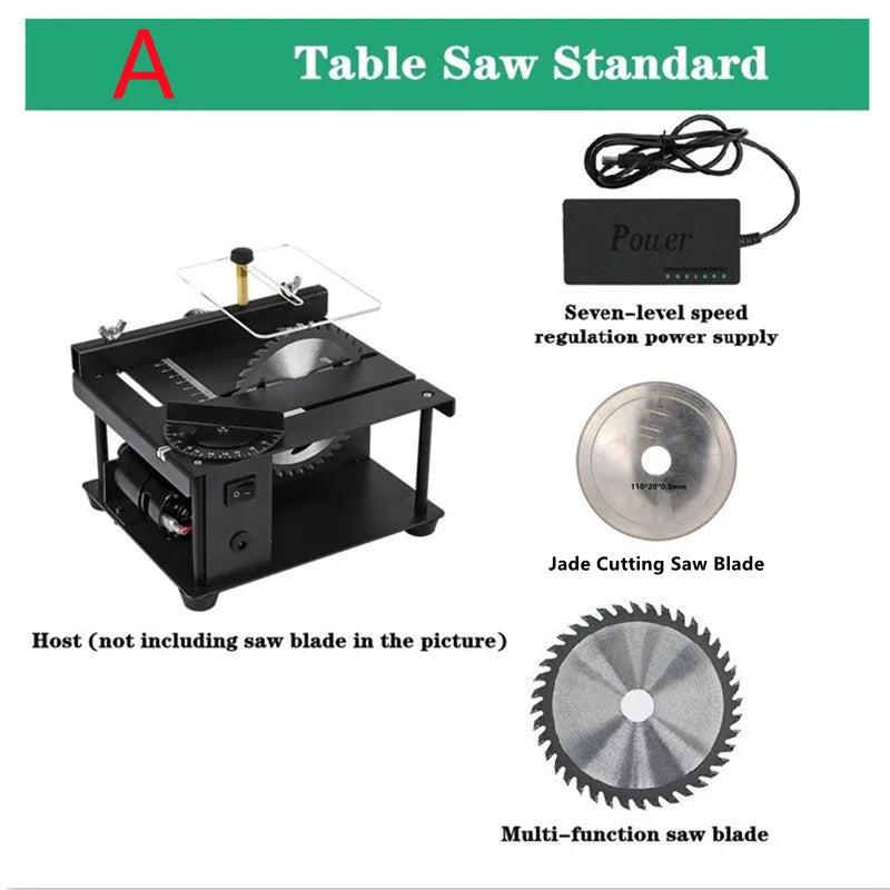 12-24V 200W Table Saw Mini Desktop Electric Saw Cutter Speed Angle Adjustable Cutter for Wood Plastic Acrylic
