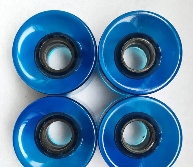 4 Pieces 78A 60*45mm LED Flash Longboard Wheel DanceBoard Transparent Skateboard Wheel PU Double Rocker Flashing Wheel