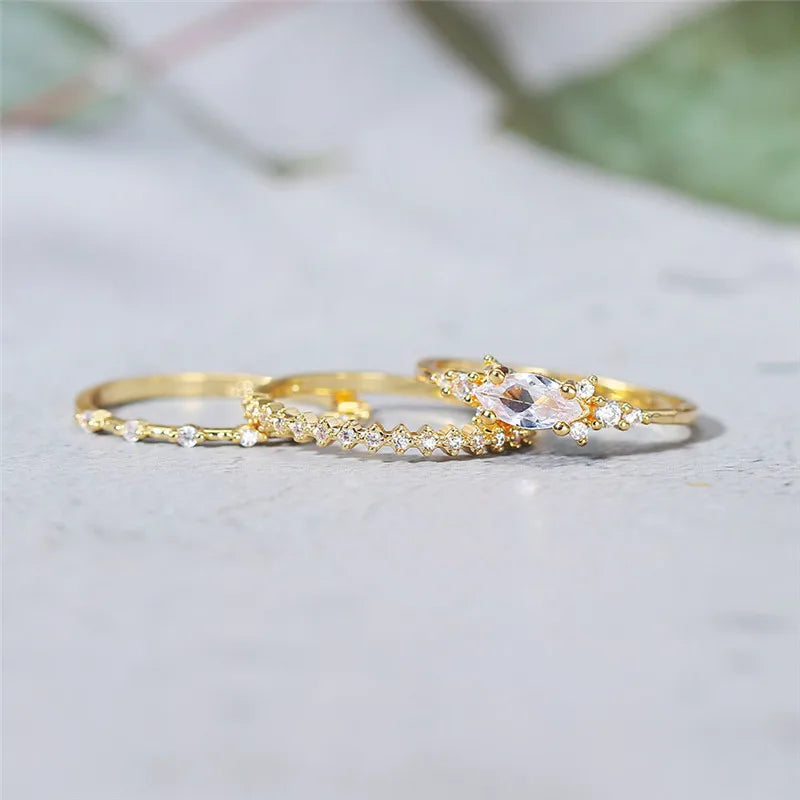 Minimalist Index Finger Ring for Women, Gold Plated Copper Cubic Zirconia Band with Delicate Style