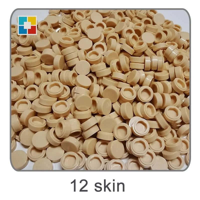 1kg Flat Tile 1x1 98138 Round Building Blocks Plastic MOC Bricks Parts Pixel Art DIY, Compatible DIY pixel Art Blocks
