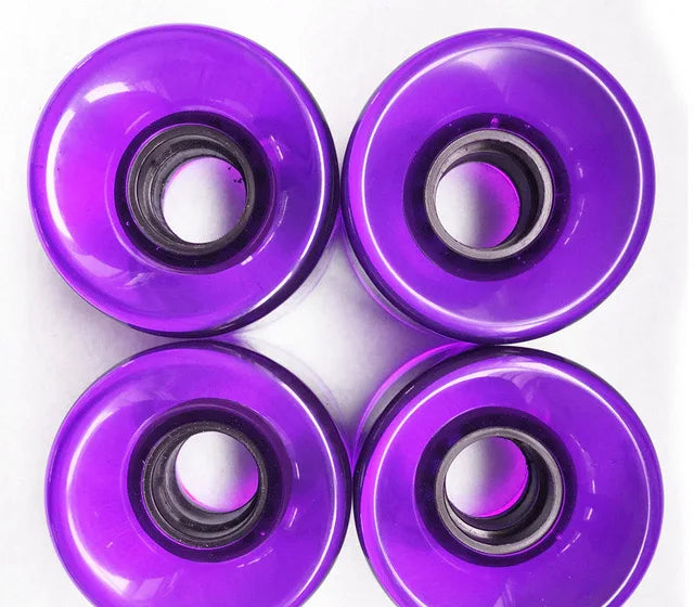 4 Pieces 78A 60*45mm LED Flash Longboard Wheel DanceBoard Transparent Skateboard Wheel PU Double Rocker Flashing Wheel