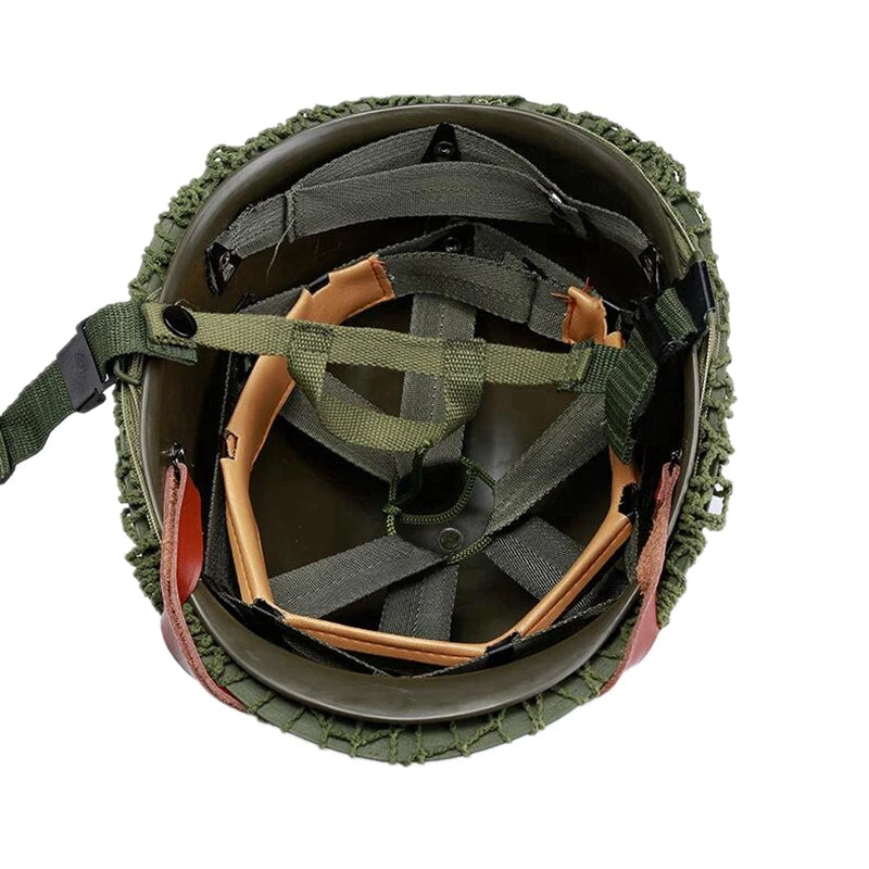Military Steel M1 Helmet Tactical US Army Replica Protective Helmets WWII WW2 Outdoor CS Paintball Green Steel Helmet
