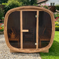 Popular Outdoor Cedar Solid Wood Cube Sauna Traditional Finnish Sauna Steam Heated for comfort and Relaxation