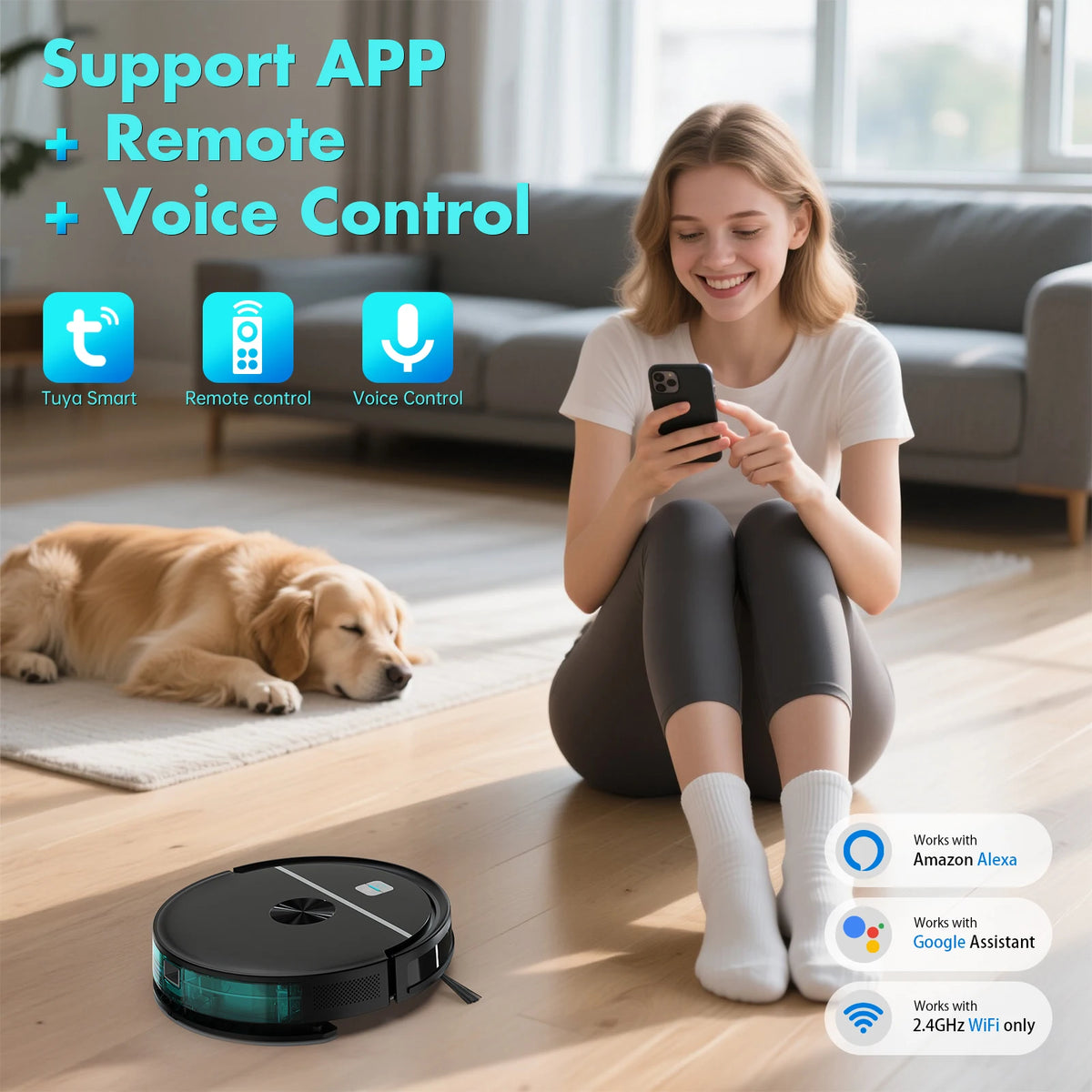 US Local Stock 3 in 1 Wet Dry Mop Household Floor Cleaner Robot Vacuum Cleaner Aspiradora Robot Wireless 3500Pa Strong Suction