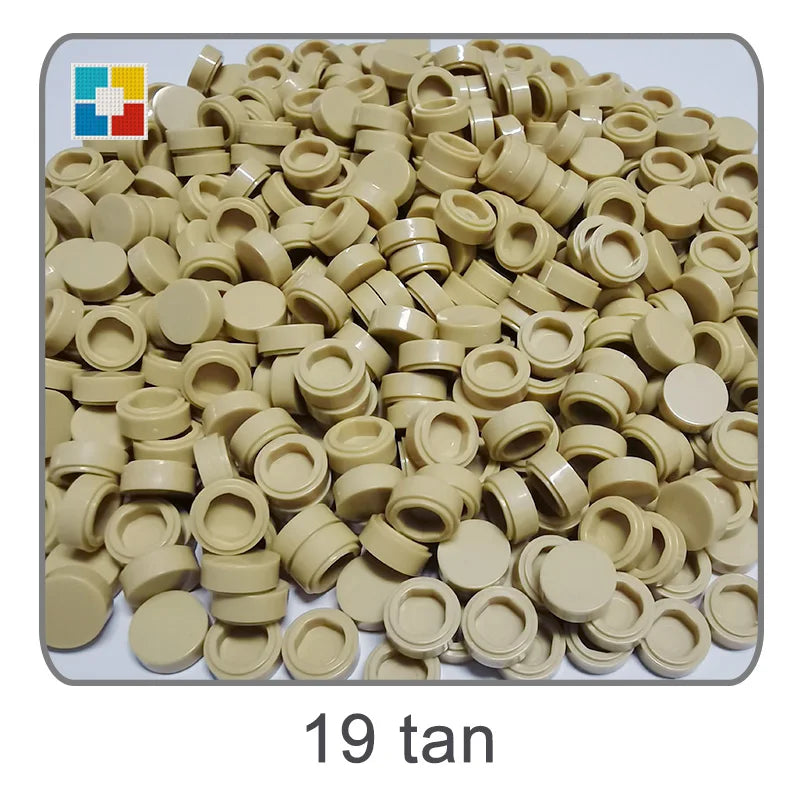 1kg Flat Tile 1x1 98138 Round Building Blocks Plastic MOC Bricks Parts Pixel Art DIY, Compatible DIY pixel Art Blocks