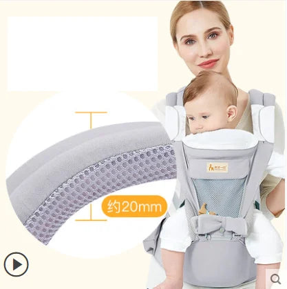 Manufacturer Ergonomic Hip Seat Baby Carrier with Hood Cotton Front and Back Carrying Baby Wrap Carrier Sling for Newborn Infant