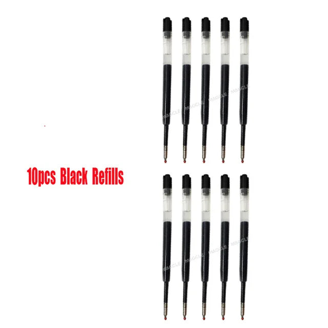 For Xiaomi Metal Sign pen Kaco 0.5MM EU Refill Blue/Black/Red/Navy Blue Ink European Standard Retractable Gel Pens 10Pcs/Pack