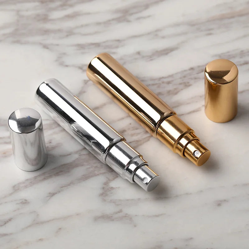Hot Sale Cosmetic Packing 5ml 10 ml 15ml Tubular Glass Sample Tester Vials Gold Glass Vial Vintage Perfume Bottles