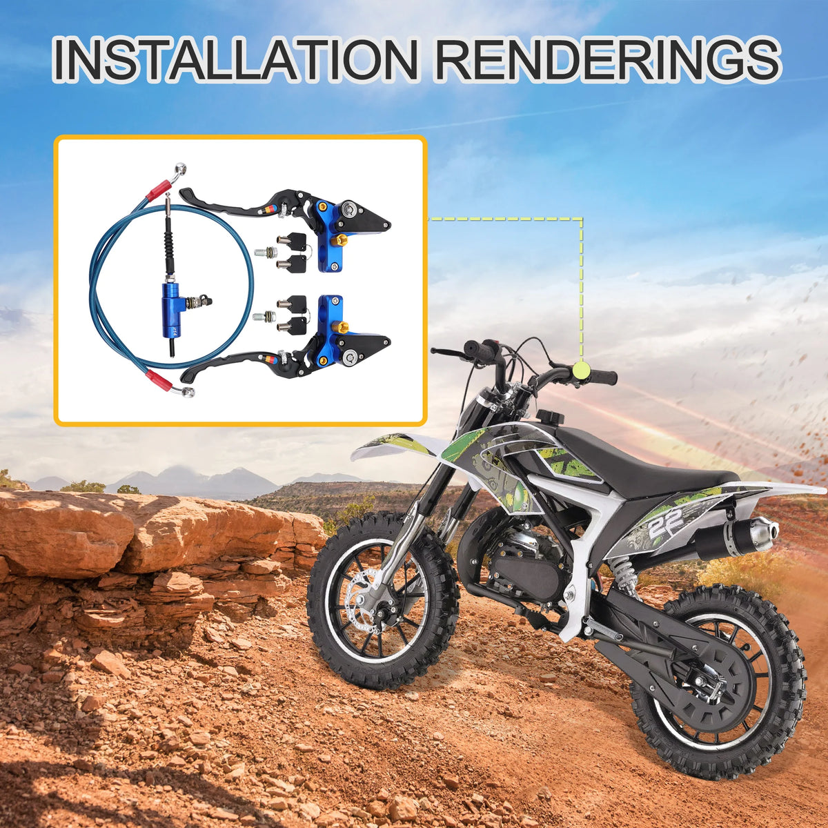 GOOFIT Motorcycle 22mm CNC Hydraulic Adjustable Brake Pump Clutch Master Cylinder Lever Replacement for 125cc ATV Dirt Pit Bike
