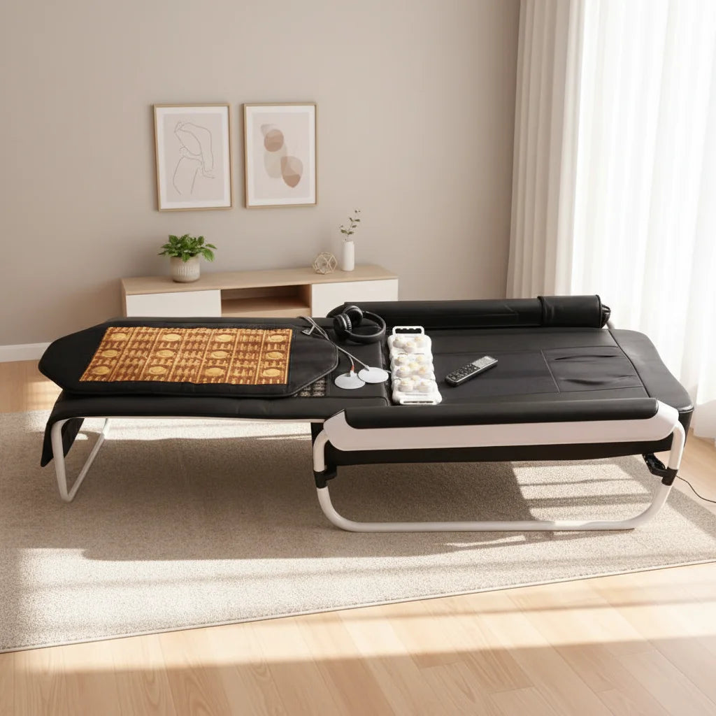 Best Selling Cama De Masaje Portable Folding Massage V4 Jade Stone Bed with Adjustable Heat for Salon and Home Therapy
