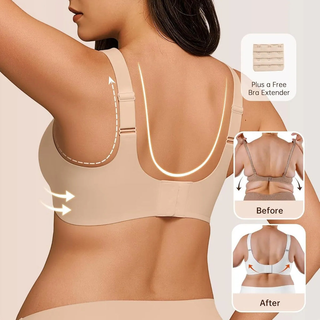 Jelly Bras for Women No Underwire Wireless Bra with Support and Lift Full Coverage Plus Size Comfy Seamless Bra