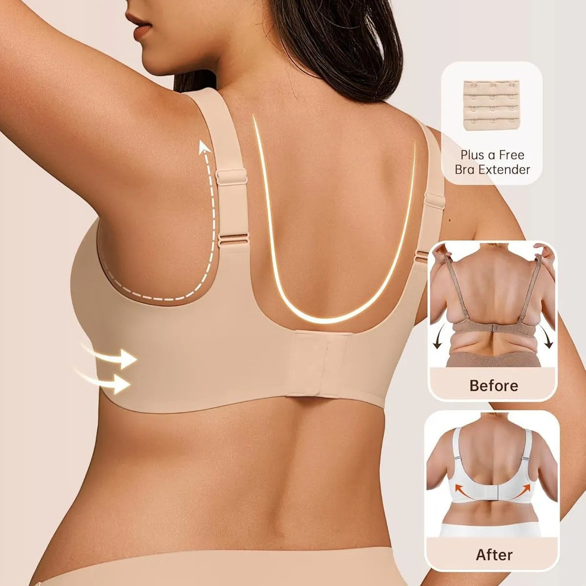 Jelly Bras for Women No Underwire Wireless Bra with Support and Lift Full Coverage Plus Size Comfy Seamless Bra