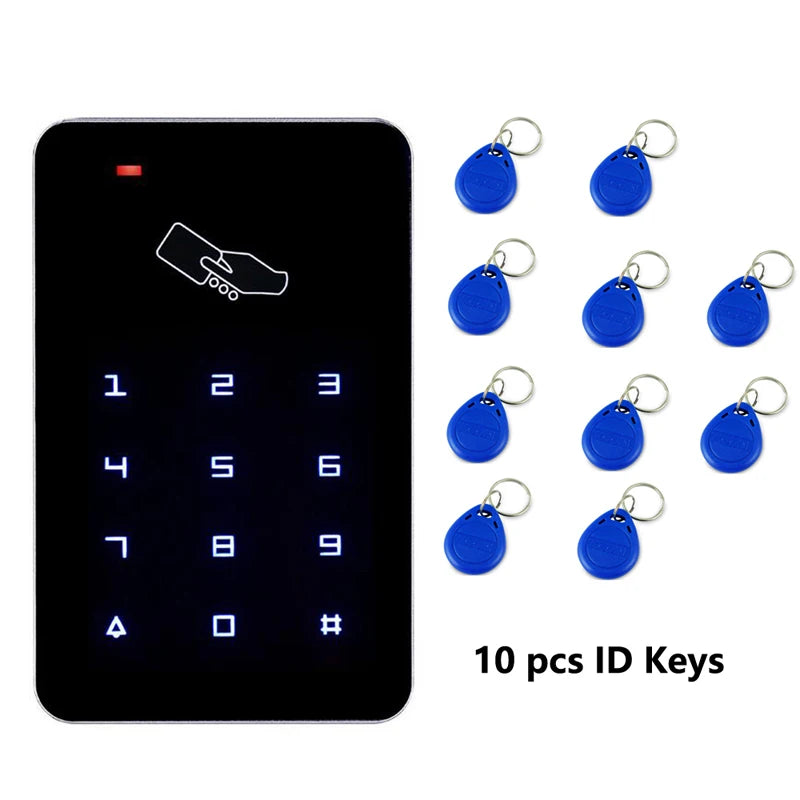 T6C Standalone Access Controller 13.56Mhz IC Access Control Keypad digital Touch Screen Backlight Card Reader Door Lock System