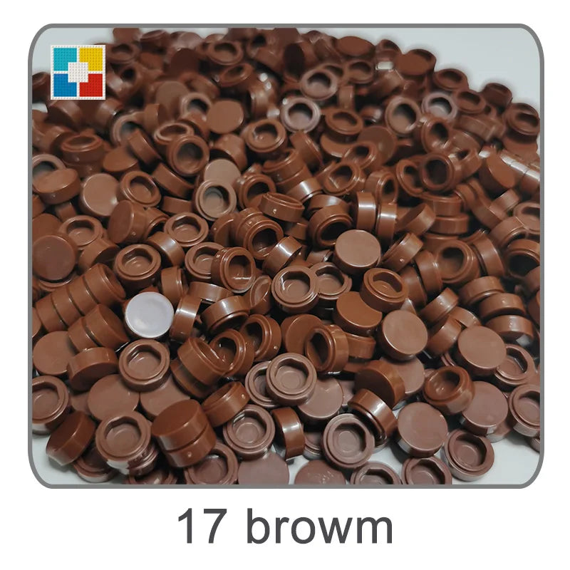 1kg Flat Tile 1x1 98138 Round Building Blocks Plastic MOC Bricks Parts Pixel Art DIY, Compatible DIY pixel Art Blocks