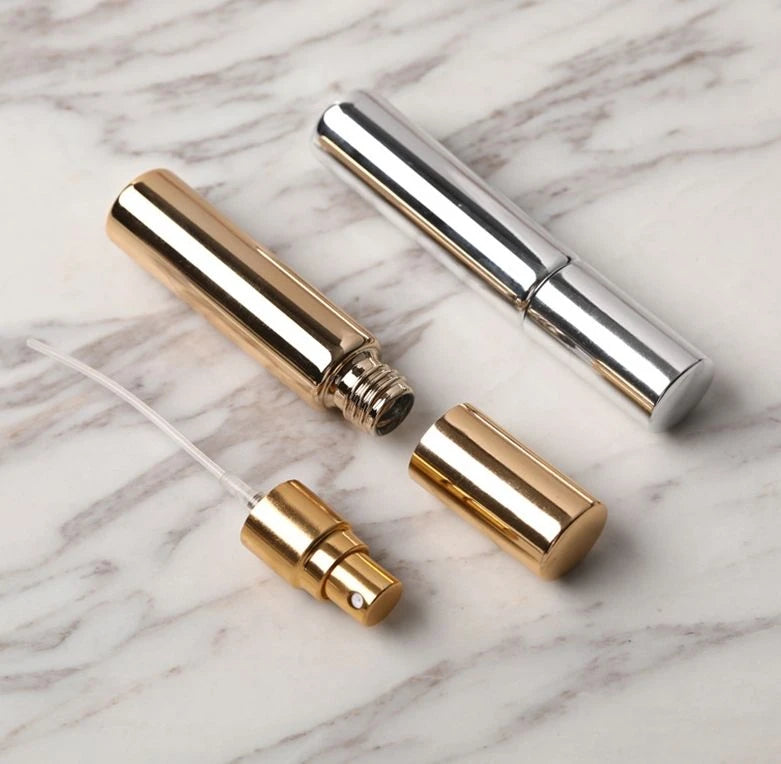 Hot Sale Cosmetic Packing 5ml 10 ml 15ml Tubular Glass Sample Tester Vials Gold Glass Vial Vintage Perfume Bottles