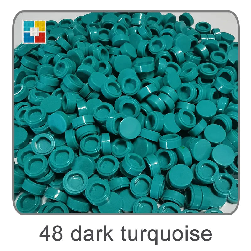1kg Flat Tile 1x1 98138 Round Building Blocks Plastic MOC Bricks Parts Pixel Art DIY, Compatible DIY pixel Art Blocks